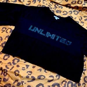 Forever 21 black glitter unlimited crop top